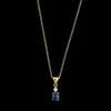 18K Yellow Gold Estate Sapphire And Diamond Pendant Necklace -Luxe Rings Shop ESNK8465A