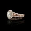 14K Rose Gold Estate Oval Diamond Halo Engagement Ring -Luxe Rings Shop ESRE0357A