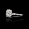 Henri Daussi 18K White Gold Estate Diamond Halo Ring -Luxe Rings Shop ESRE0362A