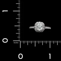 Henri Daussi 18K White Gold Estate Diamond Halo Ring -Luxe Rings Shop ESRE0362C