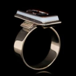 Vintage 14K Yellow Gold Estate Hardstone Intaglio Ring -Luxe Rings Shop ESRG9076A
