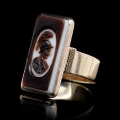 Vintage 14K Yellow Gold Estate Hardstone Intaglio Ring -Luxe Rings Shop ESRG9076 a80535cd 35c0 4b89 90c8 94a53bc5c7cf