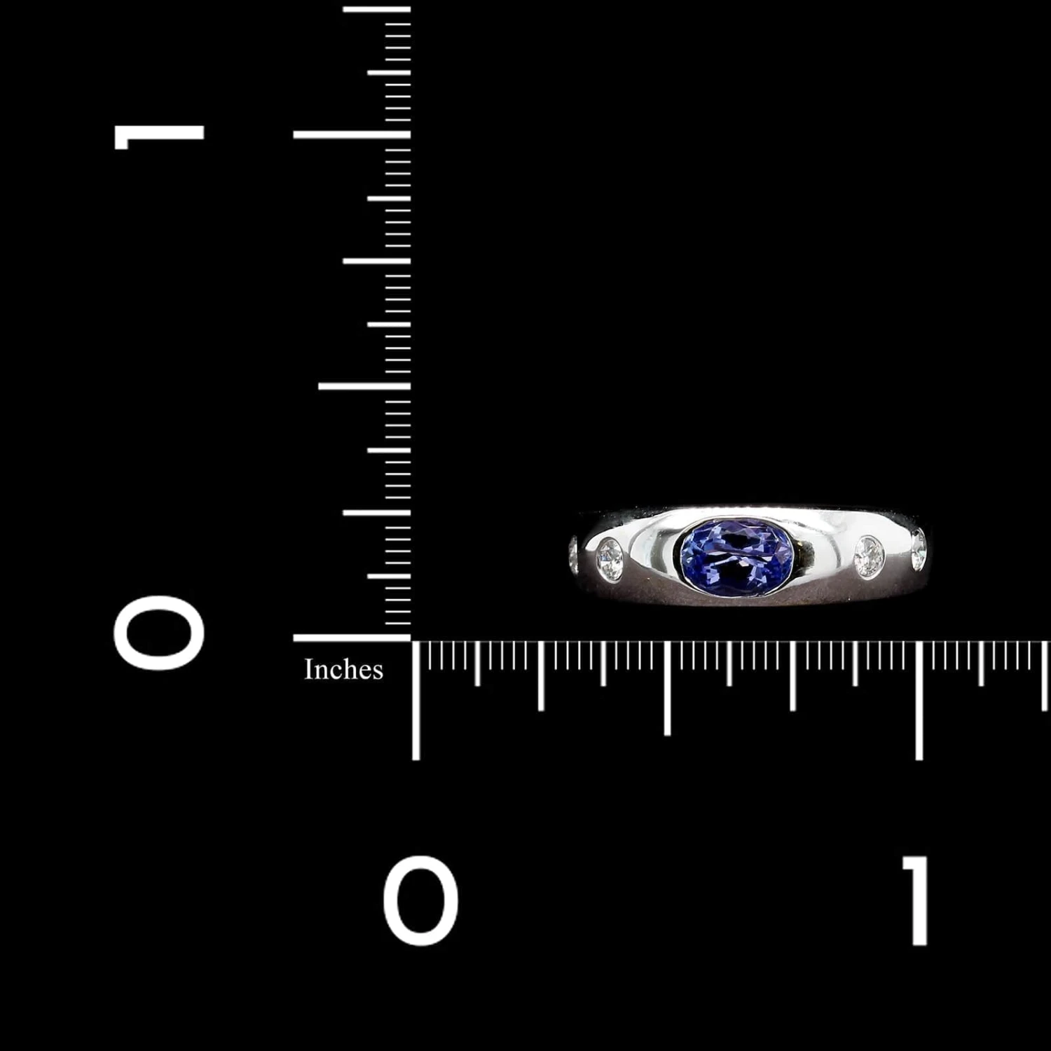 14K White Gold Estate Tanzanite And Diamond Ring 6 14K White Gold Estate Tanzanite And Diamond Ring - Image 4