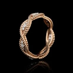 Roberto Coin 18K Rose Gold Estate Diamond Barocco Ring -Luxe Rings Shop ESRG9714C