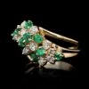 14K Yellow Gold Estate Emerald And Diamond Ring -Luxe Rings Shop ESRG9912A