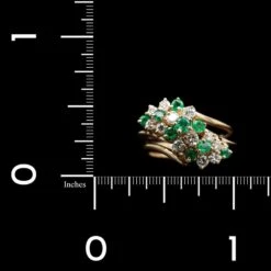 14K Yellow Gold Estate Emerald And Diamond Ring -Luxe Rings Shop ESRG9912D