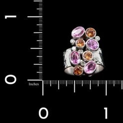 14K White Gold Estate Diamond And Gem Set Ring -Luxe Rings Shop ESRG9953D