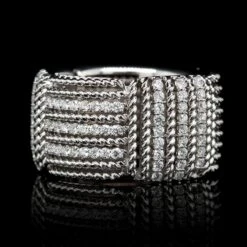 Roberto Coin 18K White Gold Estate Diamond Opera Ring