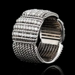 Roberto Coin 18K White Gold Estate Diamond Opera Ring -Luxe Rings Shop ESRI00059C