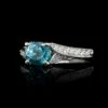 Platinum Estate Blue Zircon And Diamond Ring -Luxe Rings Shop ESRI00062A