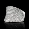 18K White Gold Estate Diamond Saddle Ring -Luxe Rings Shop ESRI00133A