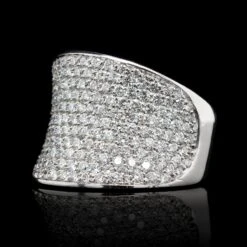 18K White Gold Estate Diamond Saddle Ring
