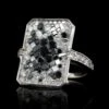 Pleve 18K White Gold Estate White And Black Diamond Ring