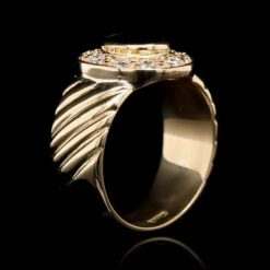 18K Yellow Gold Estate Sapphire And Diamond Ring -Luxe Rings Shop ESRI00235C