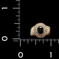 18K Yellow Gold Estate Sapphire And Diamond Ring -Luxe Rings Shop ESRI00235D