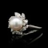 14K White Gold Estate Cultured Pearl And Diamond Ring -Luxe Rings Shop ESRI00275A