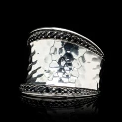 John Hardy Sterling Silver Estate Hammered Classic Palu Saddle Ring