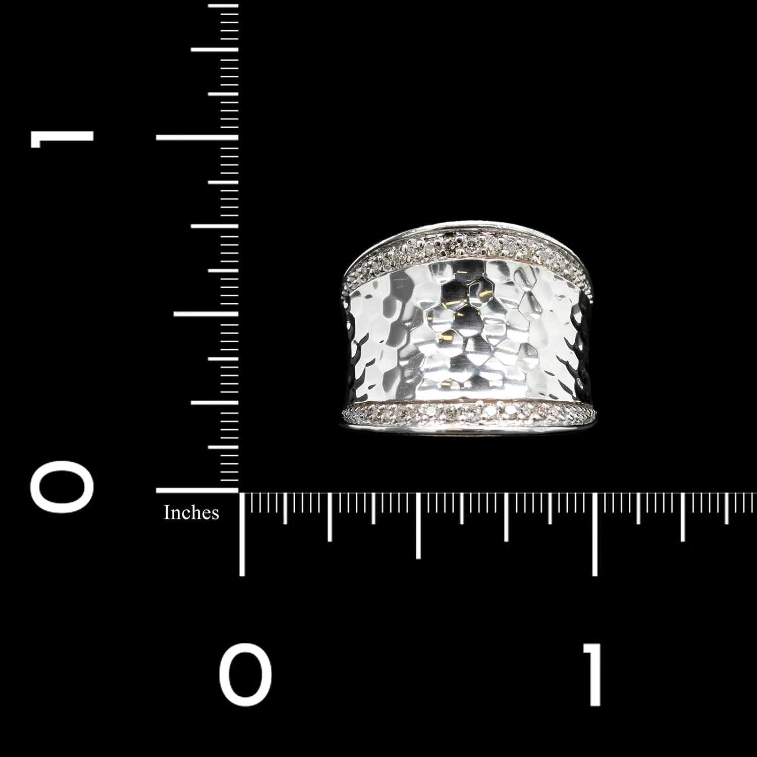 John Hardy Stering Silver Estate Diamond Pave Palu Saddle Ring 6 John Hardy Stering Silver Estate Diamond Pave Palu Saddle Ring - Image 4