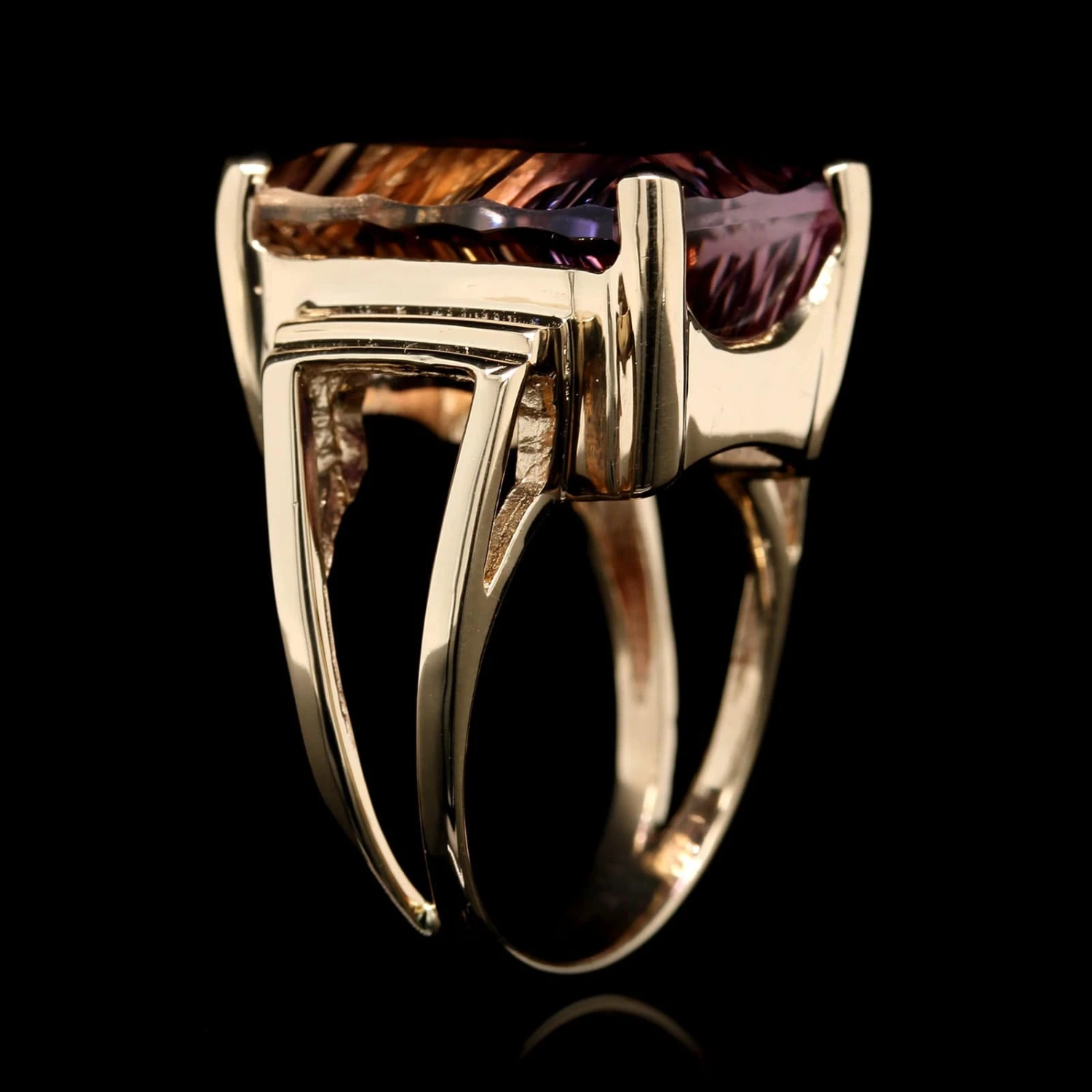 14K Yellow Gold Estate Ametrine Ring 5 14K Yellow Gold Estate Ametrine Ring - Image 3
