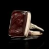 Vintage 14K Yellow Gold Estate Hardstone Cameo Soldier Ring -Luxe Rings Shop ESRI00541A