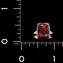 Vintage 14K Yellow Gold Estate Hardstone Cameo Soldier Ring -Luxe Rings Shop ESRI00541D