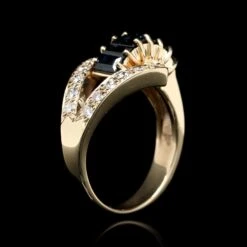 Dankner 14K Yellow Gold Estate Sapphire And Diamond Ring 8 Dankner 14K Yellow Gold Estate Sapphire And Diamond Ring -Luxe Rings Shop ESRI00552C