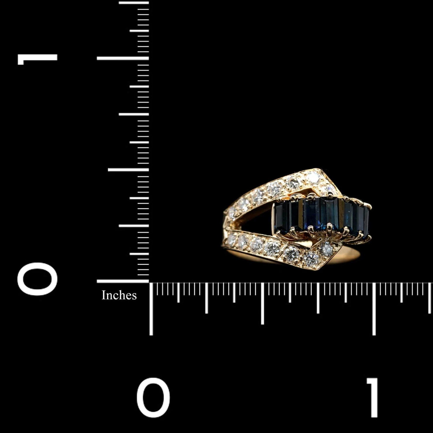 Dankner 14K Yellow Gold Estate Sapphire And Diamond Ring 6 Dankner 14K Yellow Gold Estate Sapphire And Diamond Ring - Image 4