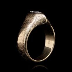 14K Yellow Gold Estate Marquise Diamond Textured Ring -Luxe Rings Shop ESRI00555C