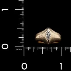 14K Yellow Gold Estate Marquise Diamond Textured Ring -Luxe Rings Shop ESRI00555D