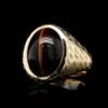 14K Yellow Gold Estate Tiger's Eye Cabochon Ring