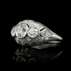 Antique Platinum Estate Three Stone Diamond Ring