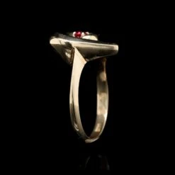 14K Yellow Gold Estate Heart Ruby Ring -Luxe Rings Shop ESRI00629C