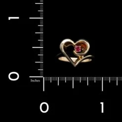 14K Yellow Gold Estate Heart Ruby Ring -Luxe Rings Shop ESRI00629D