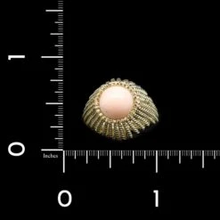 14K Yellow Gold Estate Coral Ring -Luxe Rings Shop ESRI00691D