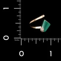 Bulgari 18K Rose Gold Estate Malachite And Diamond Gelati Ring -Luxe Rings Shop ESRI00695C