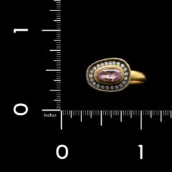 Lika Behar 24K Yellow Gold Estate Pink Sapphire And Diamond Ring -Luxe Rings Shop ESRI00731C