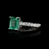 18K White Gold Estate Emerald And Diamond Ring -Luxe Rings Shop ESRI00733A