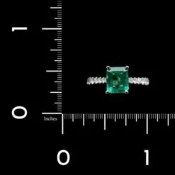 18K White Gold Estate Emerald And Diamond Ring -Luxe Rings Shop ESRI00733C