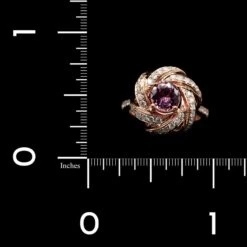 14K Rose Gold Estate Pink Spinel And Diamond Ring -Luxe Rings Shop ESRI00739C