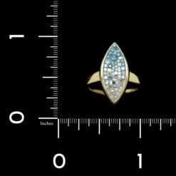 Pleve 18K Yellow Gold Estate Color Treated Diamond And Resin Mosaic Ring -Luxe Rings Shop ESRI00741C