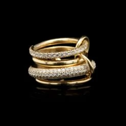 Spinelli Kilcollin 18K Yellow Gold Estate And Diamond 4 Band Ring -Luxe Rings Shop ESRI00745B