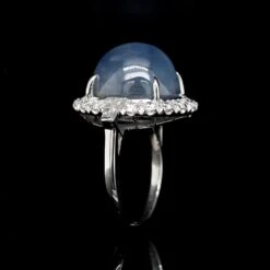 Platinum Estate Star Sapphire And Diamond Ring -Luxe Rings Shop ESRI00758C