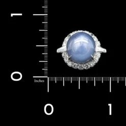 Platinum Estate Star Sapphire And Diamond Ring -Luxe Rings Shop ESRI00758D