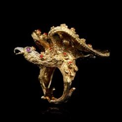 18K Two-tone Gold Estate Eagle Ring -Luxe Rings Shop ESRI00760C