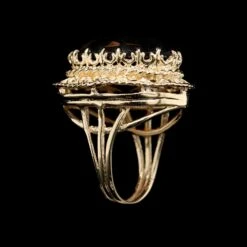 14K Yellow Gold Estate Smoky Quartz Ring -Luxe Rings Shop ESRI00769C