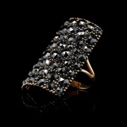 Etho Maria 18K Rose Gold Estate Black Diamond Ring