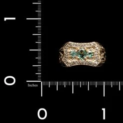 14K Yellow Gold Estate Chrysoberyl And Diamond Hand Engraved Ring -Luxe Rings Shop ESRI00860C