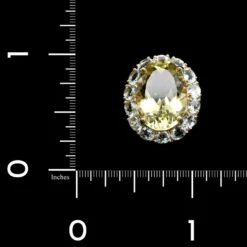 14K Yellow Gold Estate Lemon Quartz And Aquamarine Ring -Luxe Rings Shop ESRI00861C