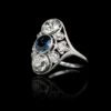 Antique Platinum Estate Sapphire And Diamond Ring -Luxe Rings Shop ESRI00874A