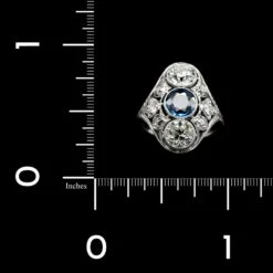 Antique Platinum Estate Sapphire And Diamond Ring -Luxe Rings Shop ESRI00874C